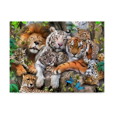 TRADEMARK FINE ART Howard Robinson 'Large Cats' Canvas Art, 14x19 ALI23963-C1419GG